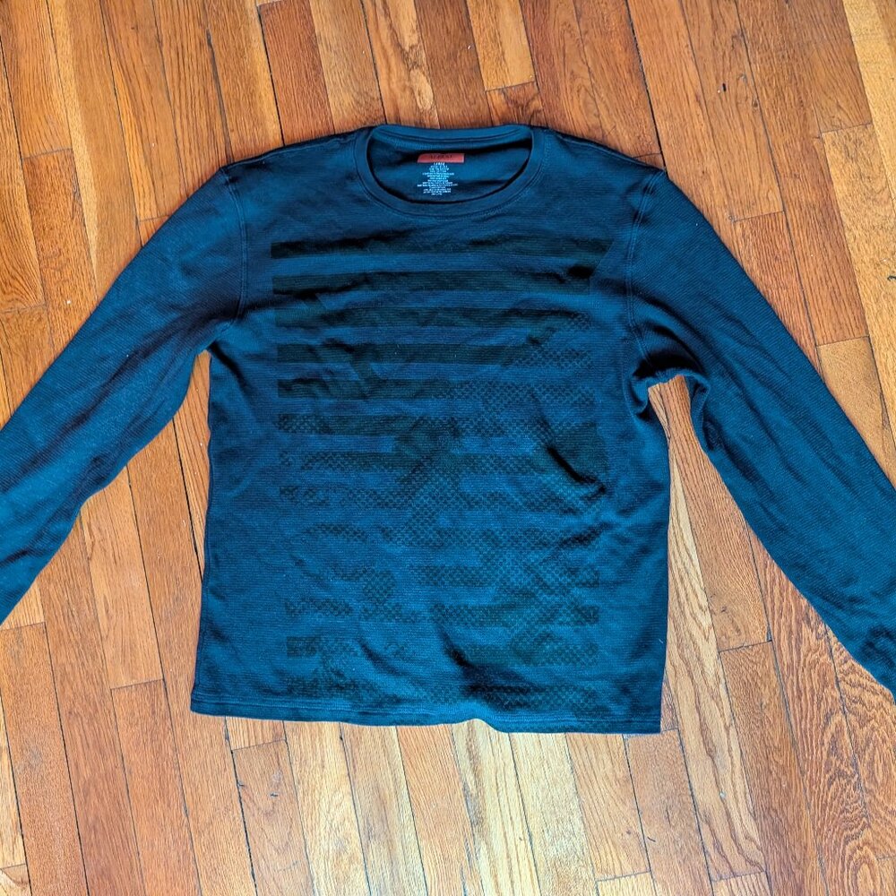 Alfani Blue Striped Design Shirt Large
